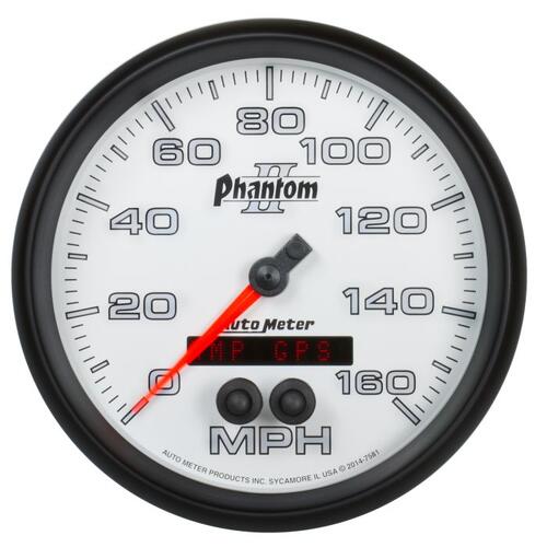 Autometer Gauge, Speedometer, 5", 160Mph, Gps, Phantom Ii, Phantom Ii
