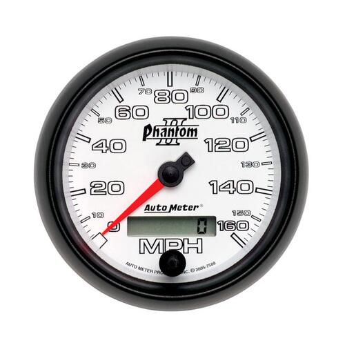 Autometer Gauge, Speedometer, 3 3/8", 160Mph, Elec. Programmable, Phantom Ii, Phantom Ii