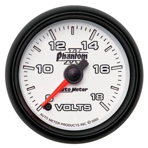 Autometer Gauge, Voltmeter, 2 1/16", 18V, Digital Stepper Motor, Phantom Ii, Phantom Ii
