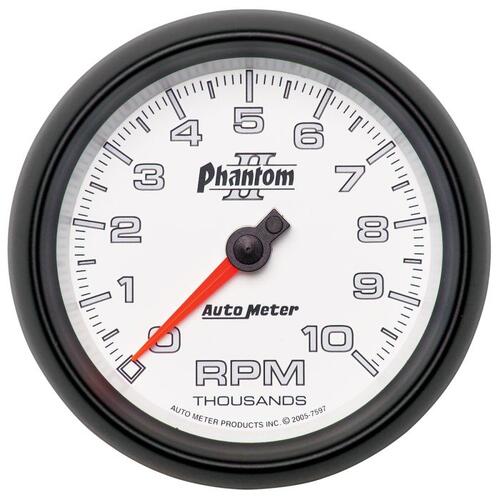 Autometer Gauge, Tachometer, 3 3/8", 10K Rpm, In-Dash, Phantom Ii, Phantom Ii