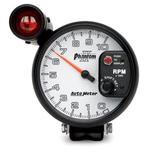 Autometer Gauge, Tachometer, 5", 10K Rpm, Pedestal W/ Ext. Shift-Lite, Phantom Ii, Phantom Ii