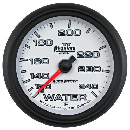 Autometer Gauge, Water Temp, 2 5/8", 120-240ºf, Mechanical, Phantom Ii, Phantom Ii