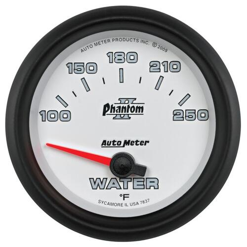 Autometer Gauge, Water Temp, 2 5/8", 100-250ºf, Electric, Phantom Ii, Phantom Ii