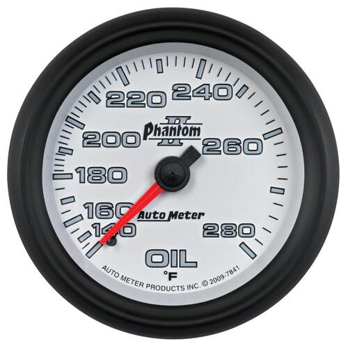 Autometer Gauge, Oil Temp, 2 5/8", 140-280ºf, Mechanical, Phantom Ii, Phantom Ii