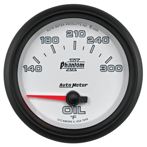 Autometer Gauge, Oil Temp, 2 5/8", 140-300ºf, Electric, Phantom Ii, Phantom Ii