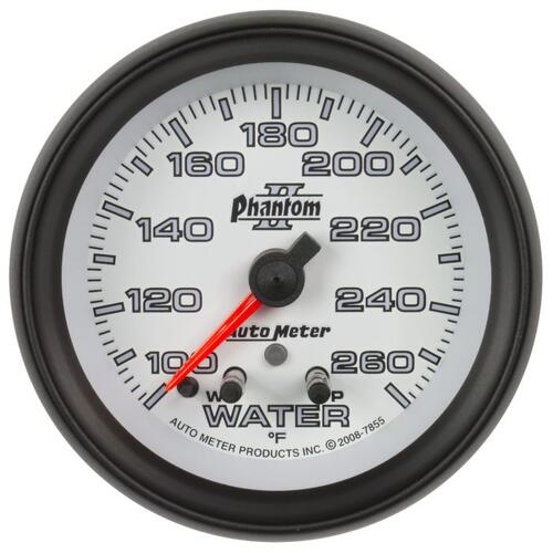 Autometer Gauge, Water Temp, 2 5/8", 260ºf, Stepper Motor W/ Peak & Warn, Phantom Ii, Phantom Ii