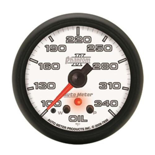 Autometer Gauge, Oil Temp, 2 5/8", 340ºf, Stepper Motor W/ Peak & Warn, Phantom Ii, Phantom Ii