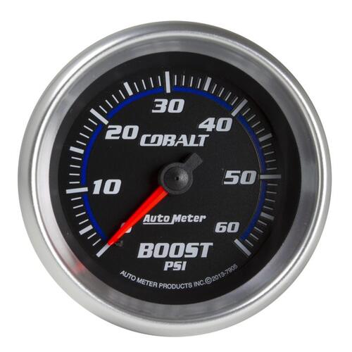 Autometer Gauge, Boost, 2 5/8", 60Psi, Mechanical, Cobalt, Cobalt