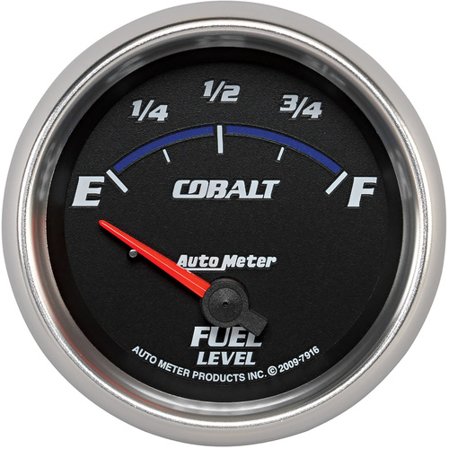 Autometer Gauge, Cobalt, Fuel Level, 2 5/8 in., 240-33 Ohms, Electrical, Analog, Each