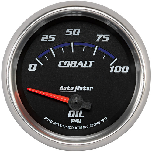 Autometer Gauge, Cobalt, Oil Pressure, 2 5/8 in., 100psi, Electrical, Analog, Each
