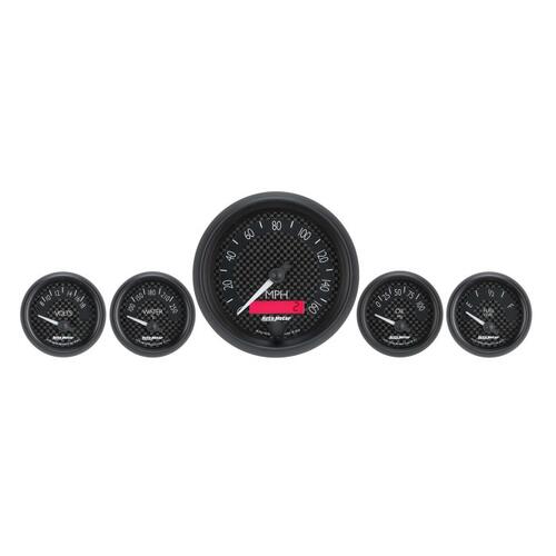Autometer Gauge Kit, 5 Pc., 3 3/8" & 2 1/16", Elec. Speedometer, Gt, Gt
