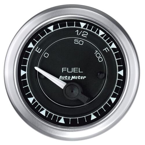Autometer Gauge, Fuel Level, 2 1/16", 73Ωe To 10Ωf, Elec,  Chrono, Chrono