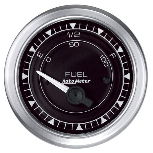 Autometer Gauge, Fuel Level, 2 1/16", 240Ωe To 33Ωf, Elec,  Chrono, Chrono