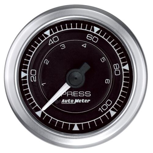 Autometer Gauge, Press, 2 1/16", 100Psi, Mech,  Chrono, Chrono
