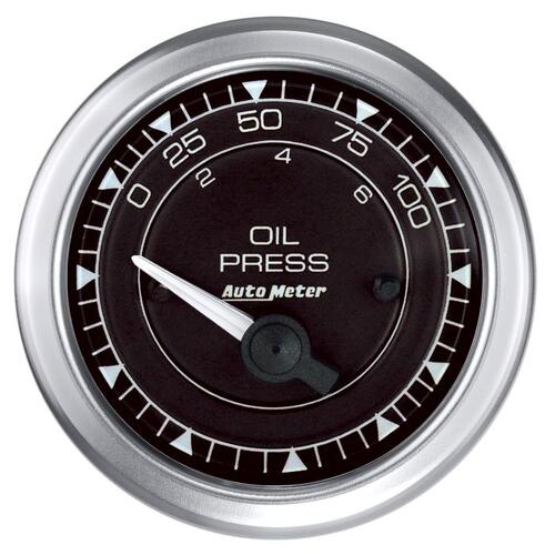 Autometer Gauge, Press, 2 1/16", 100Psi, Elec,  Chrono, Chrono