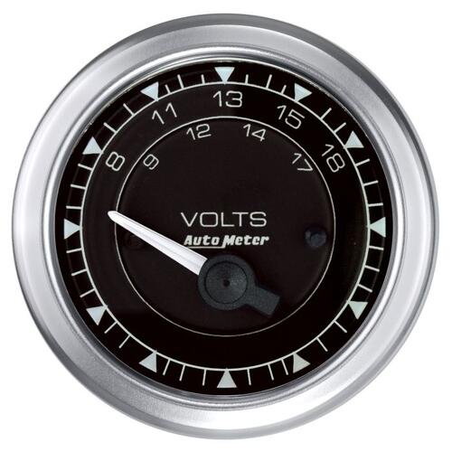 Autometer Gauge, Voltmeter, 2 1/16", 18V, Elec,  Chrono, Chrono