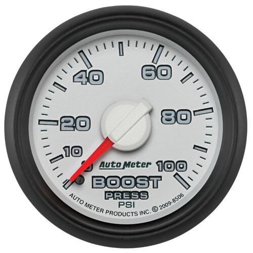 Autometer Gauge, Boost, 2 1/16", 100Psi, Mechanical, Ram Gen 3 Factory Match, Gen 3 Dodge Factory Ma