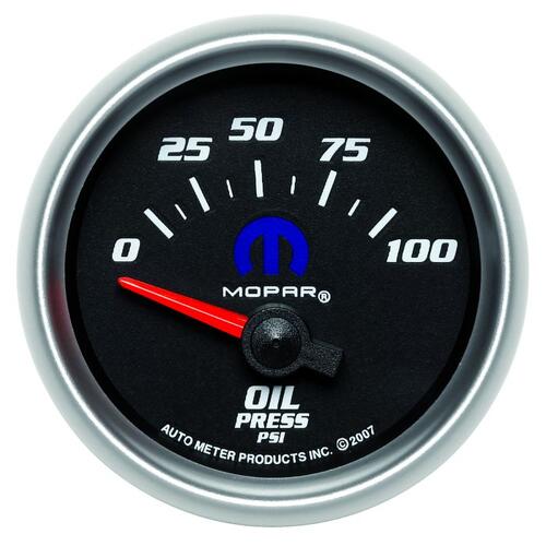 Autometer Gauge, Oil Pressure, 2 1/16", 100Psi, Electric, Black, Mopar, Mopar