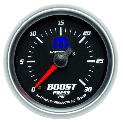 Autometer Gauge, Boost, 2 1/16", 30Psi, Digital Stepper Motor, Black, Mopar, Mopar