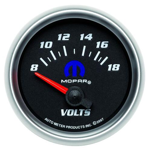 Autometer Gauge, Voltmeter, 2 1/16", 18V, Electric, Black, Mopar, Mopar