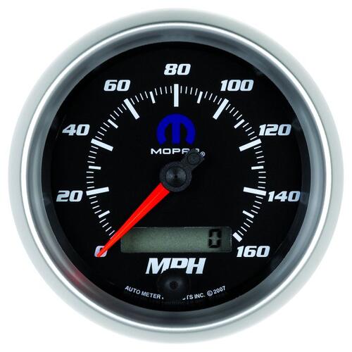 Autometer Gauge, Speedometer, 3 3/8", 160Mph, Elec. Programmable, Black, Mopar, Mopar