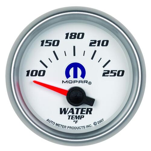 Autometer Gauge, Water Temp, 2 1/16", 100-250ºf, Electric, White, Mopar, Mopar