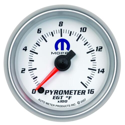 Autometer Gauge, Pyrometer (Egt), 2 1/16", 1600ºf, Digital Stepper Motor, White, Mopar, Mopar