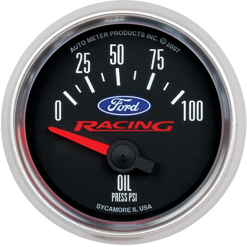 Autometer Gauge, For Ford Racing, Oil Pressure, 2 1/16 in., 100psi, Electrical, Each