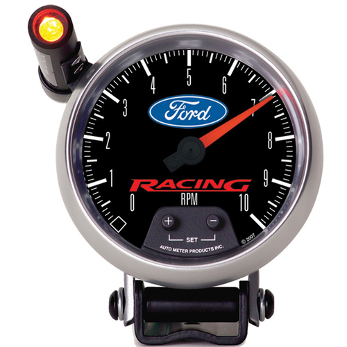 Autometer Gauge, For Ford Racing, Tachometer, 3 3/4 in., 0-10K RPM, Pedestal w/ EXT. Quick-Lite, Analog, Each