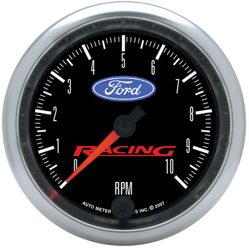Autometer Gauge, For Ford Racing, Tachometer, 3 3/8 in., 0-10K RPM, In-Dash, Analog, Each