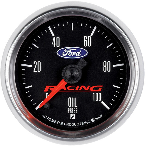 Autometer Gauge, For Ford Racing, Oil Pressure, 2 1/16 in., 100psi, Digital Stepper Motor, Each