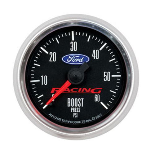 Autometer Gauge, For Ford Racing, Boost, 2 1/16 in., 60psi, Mechanical, Each