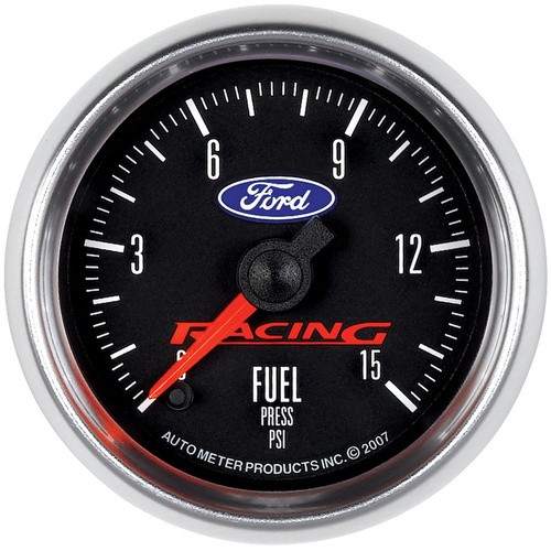 Autometer Gauge, For Ford Racing, Fuel Pressure, 2 1/16 in., 15psi, Digital Stepper Motor,