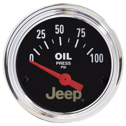 Autometer Gauge, Oil Press, 2 1/16", 100Psi, Elec, Jeep, Jeep