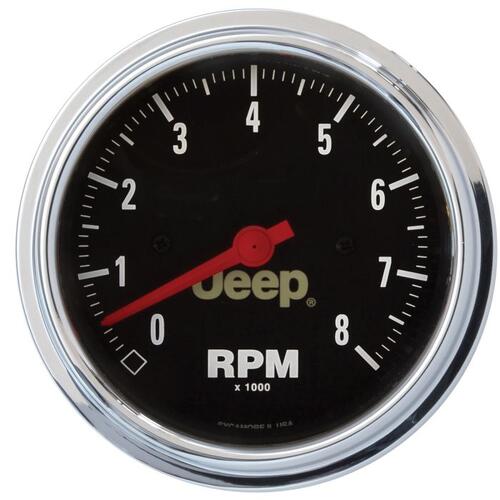 Autometer Gauge, Tachometer, 3 3/8", 8K Rpm, In-Dash, Jeep, Jeep