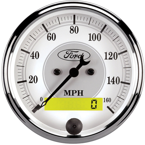 Autometer Gauge, For Ford Masterpiece, Speedometer, 3 1/8 in., 160mph, Electric Programmable w/ LCD Odometer, Each