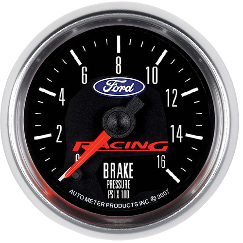 Autometer Gauge, For Ford Racing, Brake Pressure, 2 5/8 in., 1600psi, Digital Stepper Motor, Each