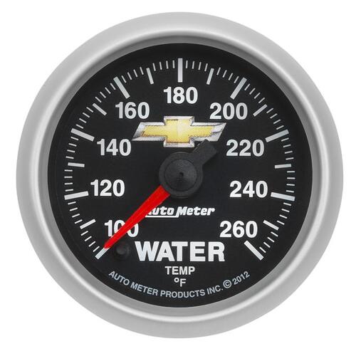 Autometer Gauge, Water Temp, 2 1/16", 100-260ºf, Digital Stepper Motor, Chevy Gold Bowtie, Chevy Gol