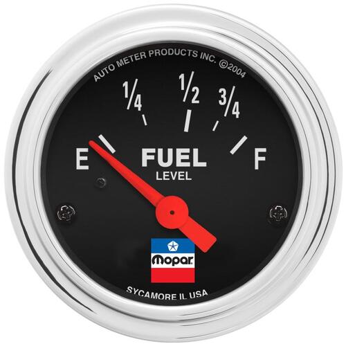 Autometer Gauge, Fuel Level, 2-1/16", 73 E/8-12 F, Elec, Mopar Classic, Mopar Classic