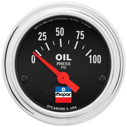 Autometer Gauge, Oil Press, 2-1/16", 0-100 Psi, Elec, Mopar Classic, Mopar Classic