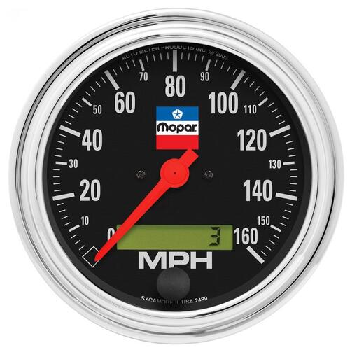 Autometer Gauge, Speedometer, 3-3/8", 160 Mph, Elec. Programmable, Mopar Classic, Mopar Classic