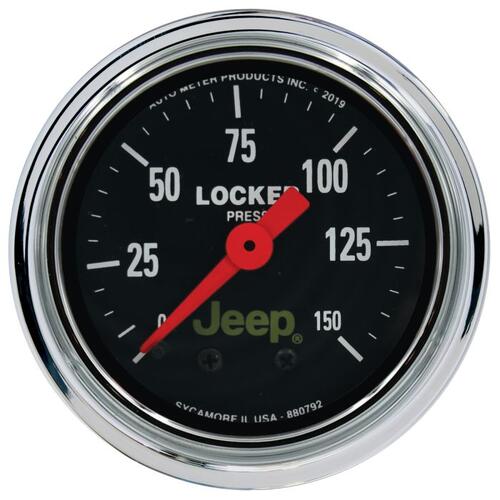 Autometer Gauge, Air Locker Press, 2 1/16", 150Psi, Mechanical, Jeep, Jeep