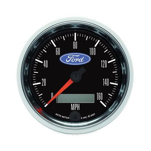Autometer Gauge, Speedometer, 3 3/8", 160Mph, Elec. Programmable, Ford Racing, Ford