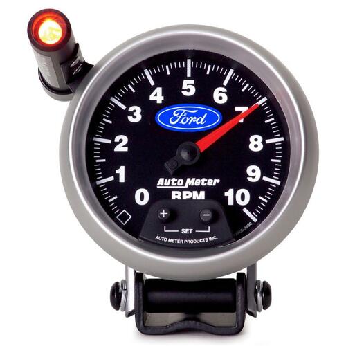 Autometer Gauge, Tachometer, 3 3/4", 10K Rpm, Pedestal W/ Ext. Quick-Lite, Ford , Ford