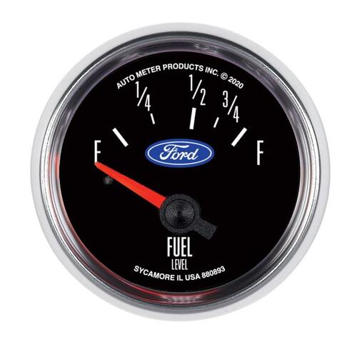 Autometer Gauge, Fuel Level, 2 1/16", 16Ωe To 158Ωf, Elec, Ford, Ford