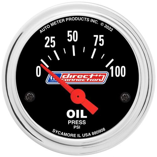 Autometer Gauge, Oil Press, 2-1/16", 0-100 Psi, Elec, Mopar Direct Connection, Mopar Direct Connecti