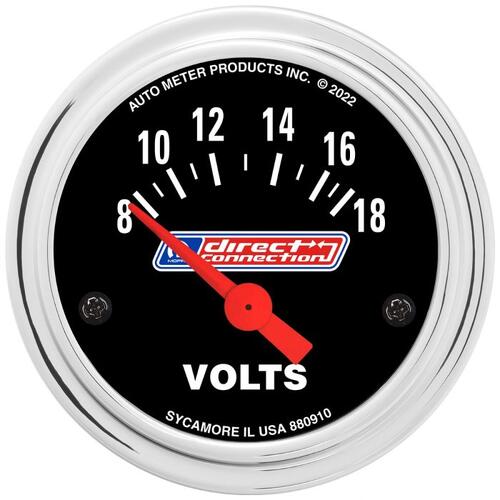 Autometer Gauge, Voltmeter, 2-1/16", 8-18 Volts, Elec, Mopar Mopar Direct Connection, Mopar Direct C