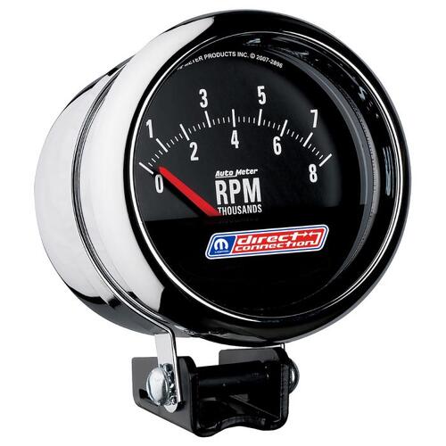 Autometer Gauge, Tachometer, 3-3/4", 8,000 Rpm, Pedestal, Short Sweep, Mopar Direct Connection, Mopa