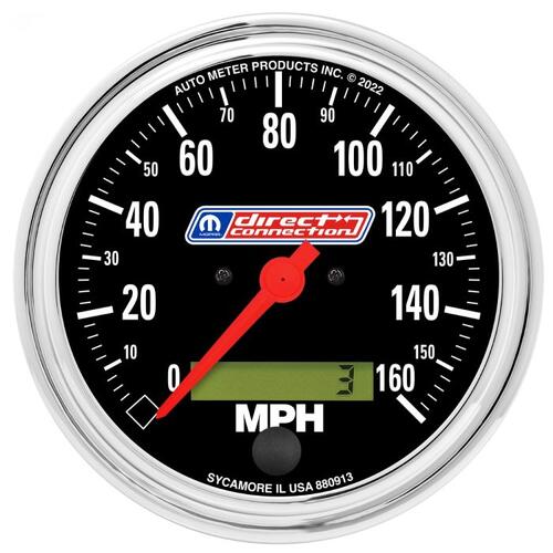 Autometer Gauge, Speedometer, 3-3/8", 160 Mph, Elec. Programmable, Mopar Direct Connection, Mopar Di