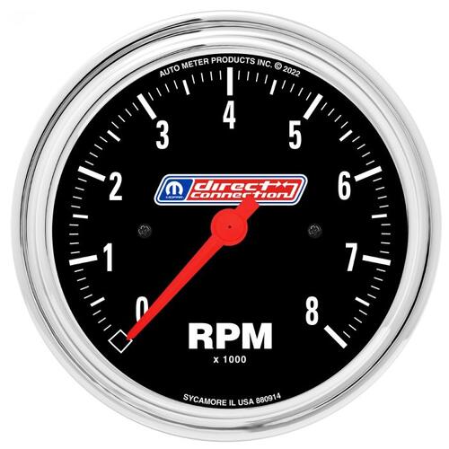 Autometer Gauge, Tachometer, 3-3/8", 8,000 Rpm, 4,6,8 Cyl, In-Dash, Mopar Direct Connection, Mopar D